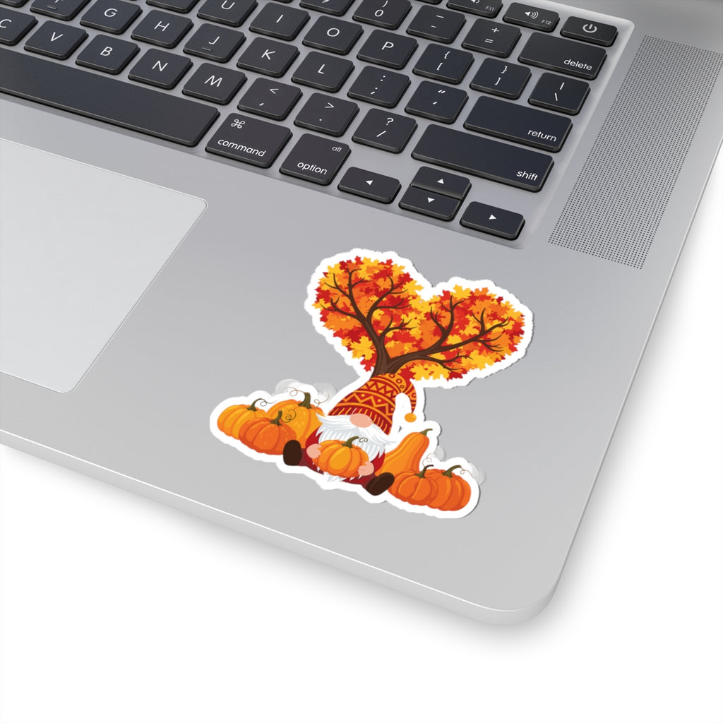Autumn Gnome Transparent Sticker - Multiple Sizes