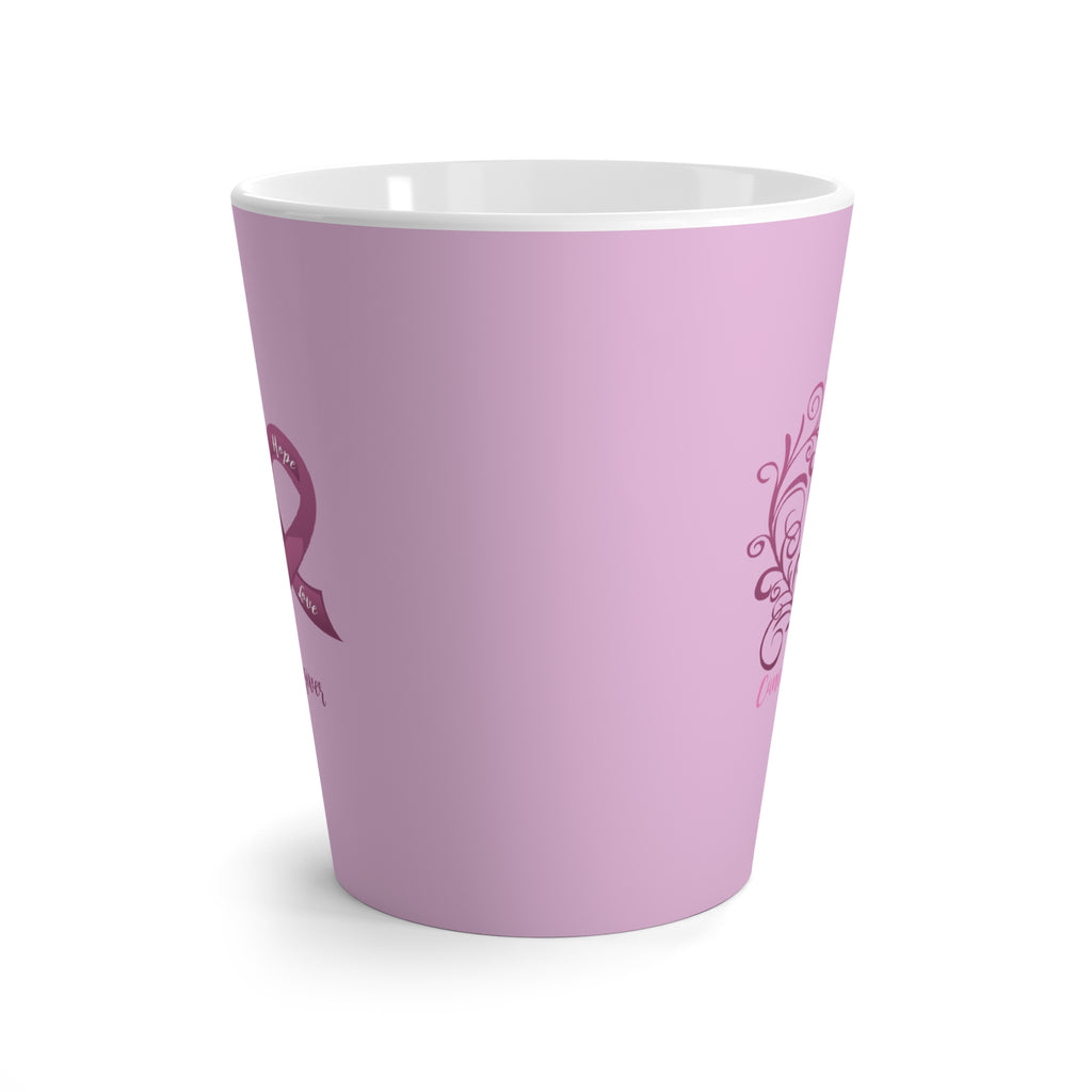 Cancer Caregiver Heart "Light Plum" Latte Mug (12 oz.)