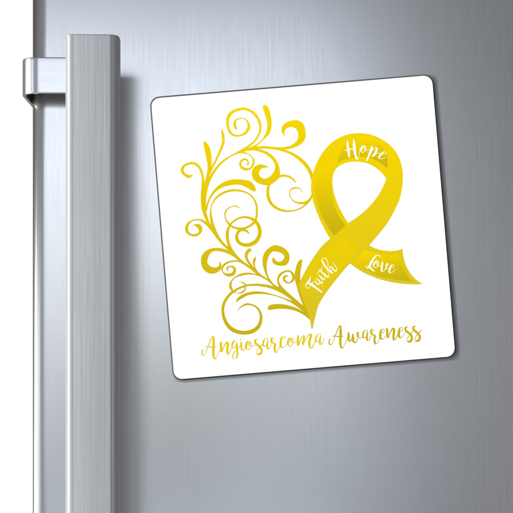 Angiosarcoma Cancer Awareness Heart Magnet (3 Sizes Available)