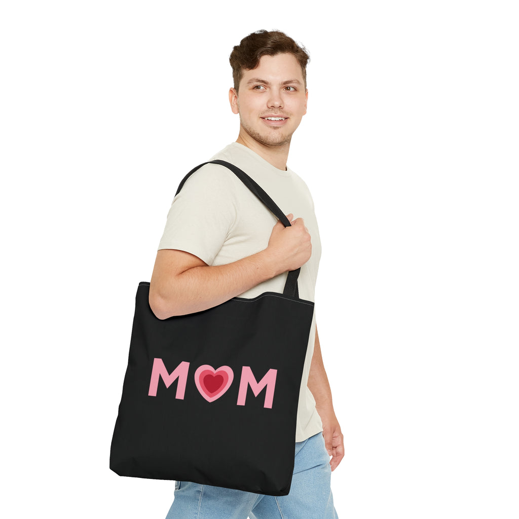 Mom Heart Large "Black" Tote Bag
