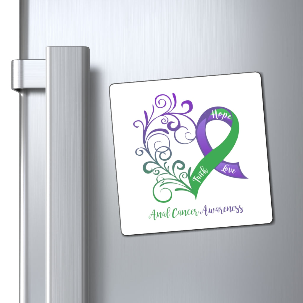 Anal Cancer Awareness Magnet (White Background) (3 Sizes Available)