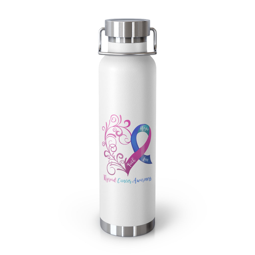 Thyroid Cancer Awareness Heart Copper Vacuum Insulated Bottle, 22oz