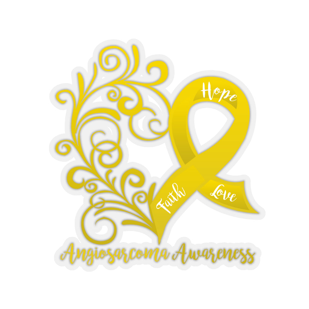 Angiosarcoma Awareness Heart Car Sticker (6x6)
