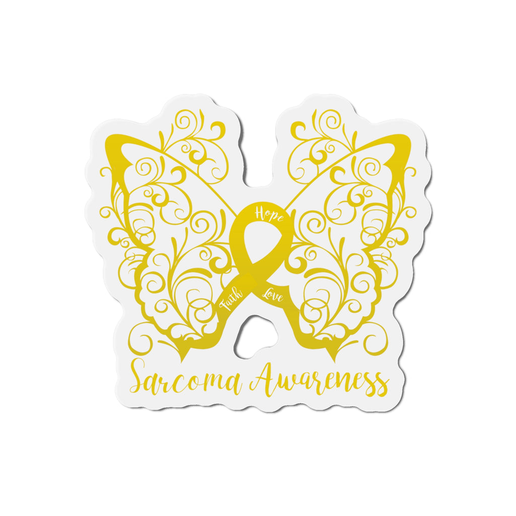 Sarcoma Awareness Filigree Butterfly Flexible Vehicle Magnet