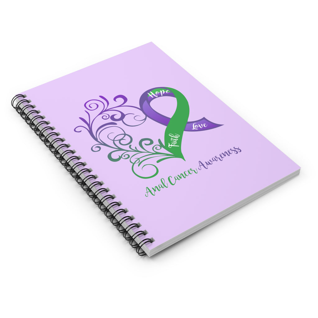 Anal Cancer Awareness Heart Spiral Journal - Ruled Line (Lavender)