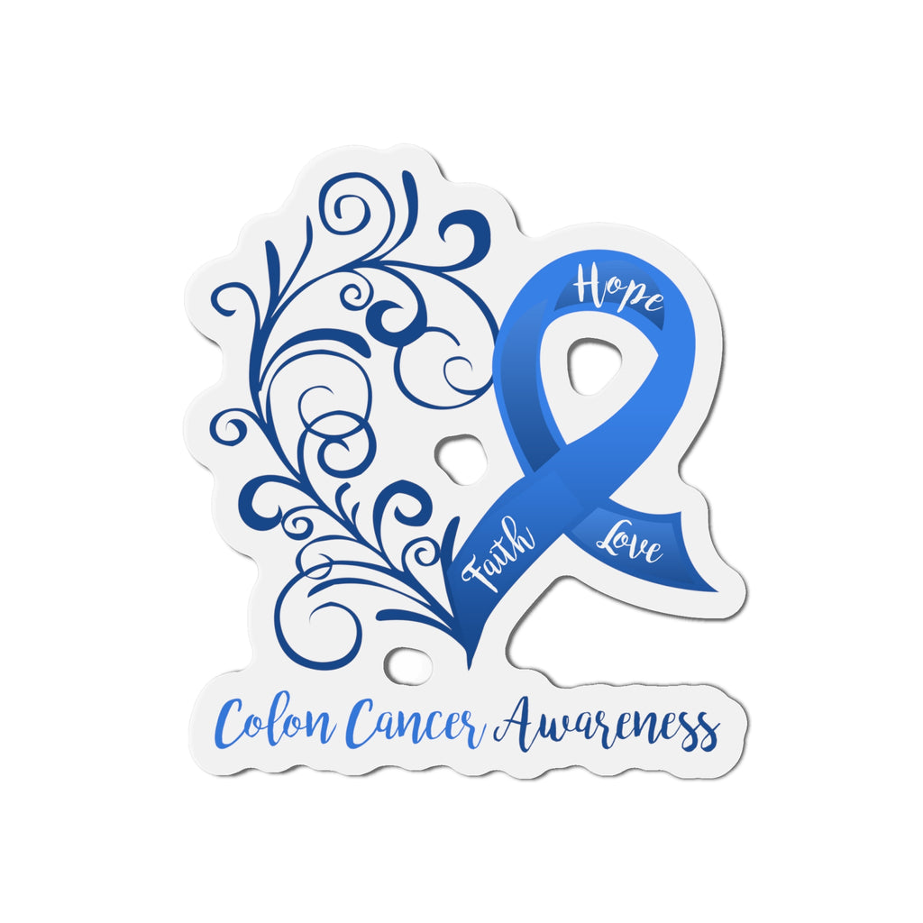 Colon Cancer Awareness Heart Flexible Vehicle Magnet (6 X 6)
