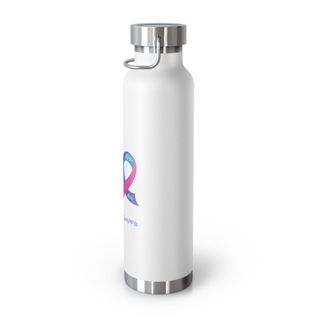 Thyroid Cancer Awareness Heart Copper Vacuum Insulated Bottle, 22oz