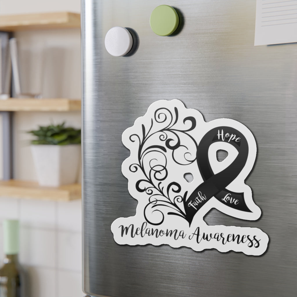 Melanoma Awareness Heart Flexible Vehicle Magnet (6 X 6)