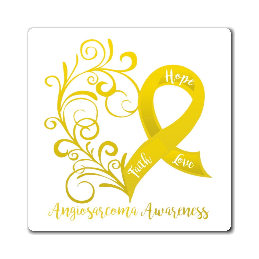 Angiosarcoma Cancer Awareness Heart Magnet (3 Sizes Available)