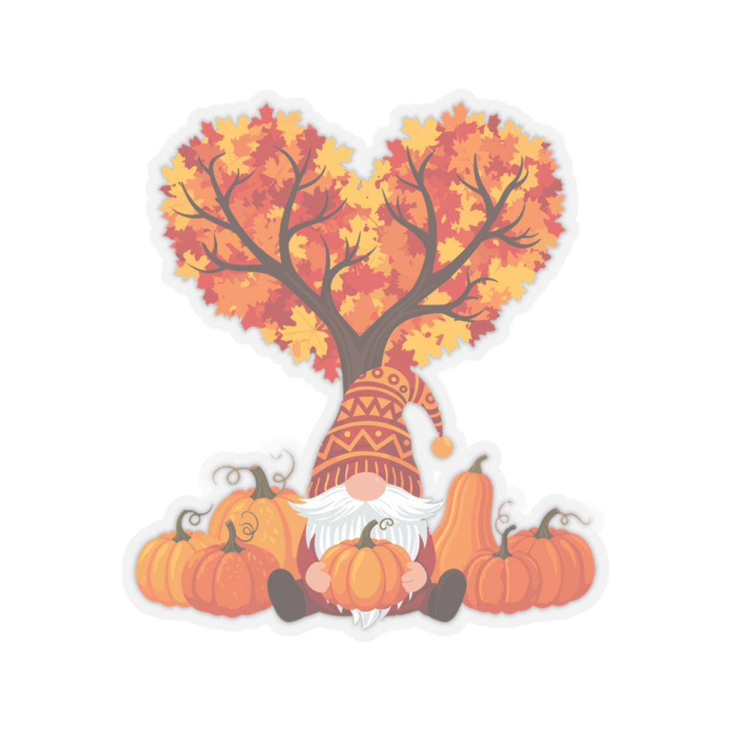 Autumn Gnome Transparent Sticker - Multiple Sizes
