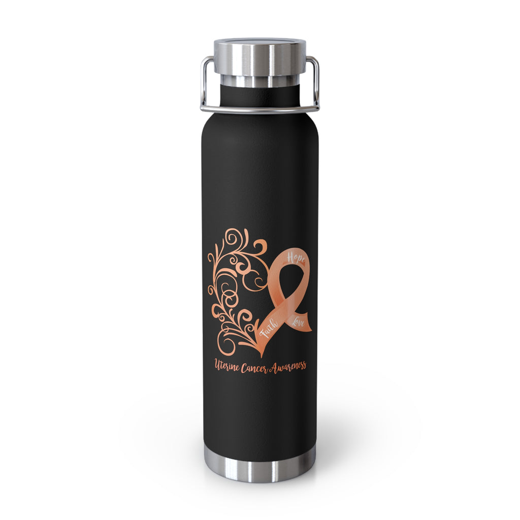 Uterine Cancer Awareness Heart Copper Vacuum Insulated Bottle, 22oz