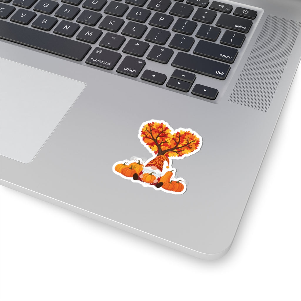 Autumn Gnome Transparent Sticker - Multiple Sizes