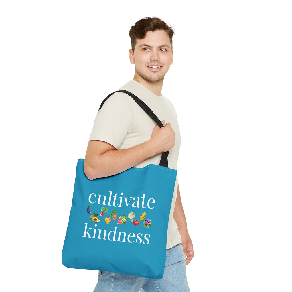 cultivate kindness Large "Aqua" Tote Bag