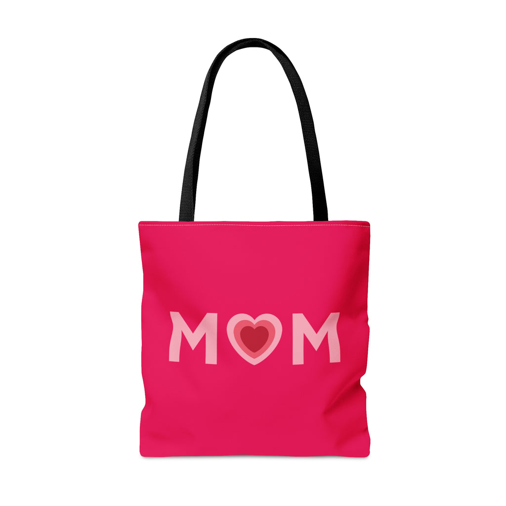 Mom Heart Large "Raspberry" Tote Bag