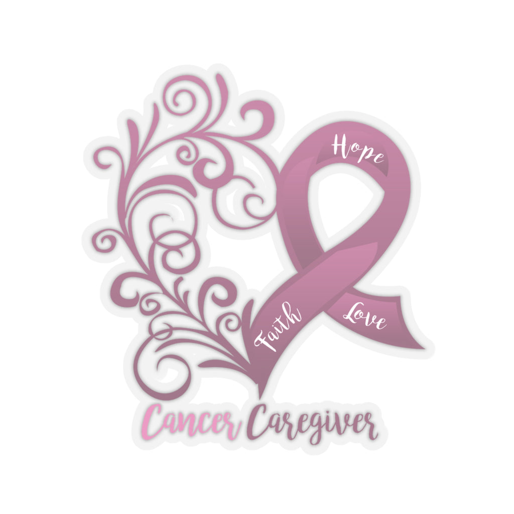Cancer Caregiver Heart Sticker (3x3)
