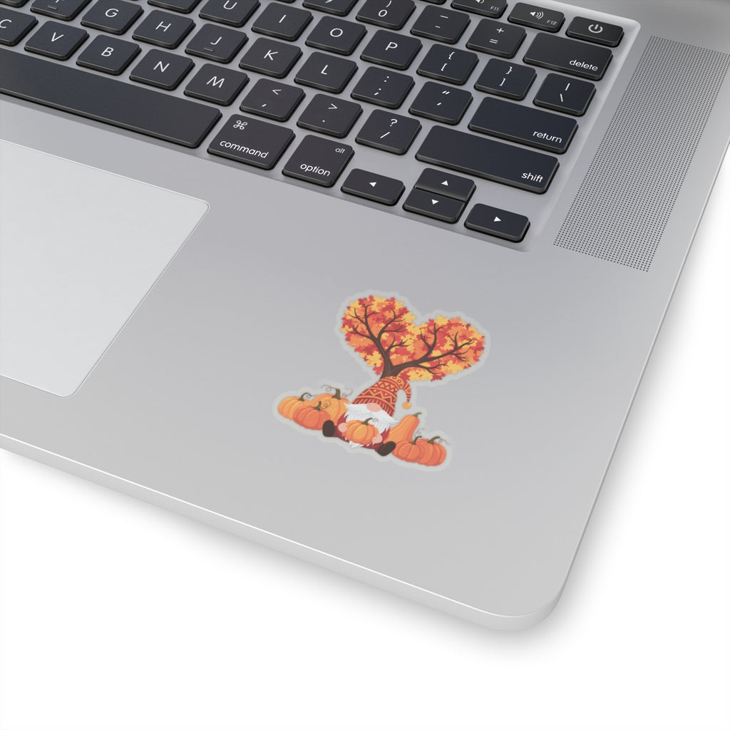 Autumn Gnome Transparent Sticker - Multiple Sizes