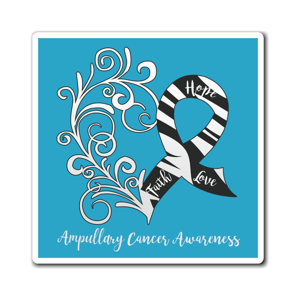 Ampullary Cancer Awareness Heart "Aqua" Magnet (3 Sizes Available)