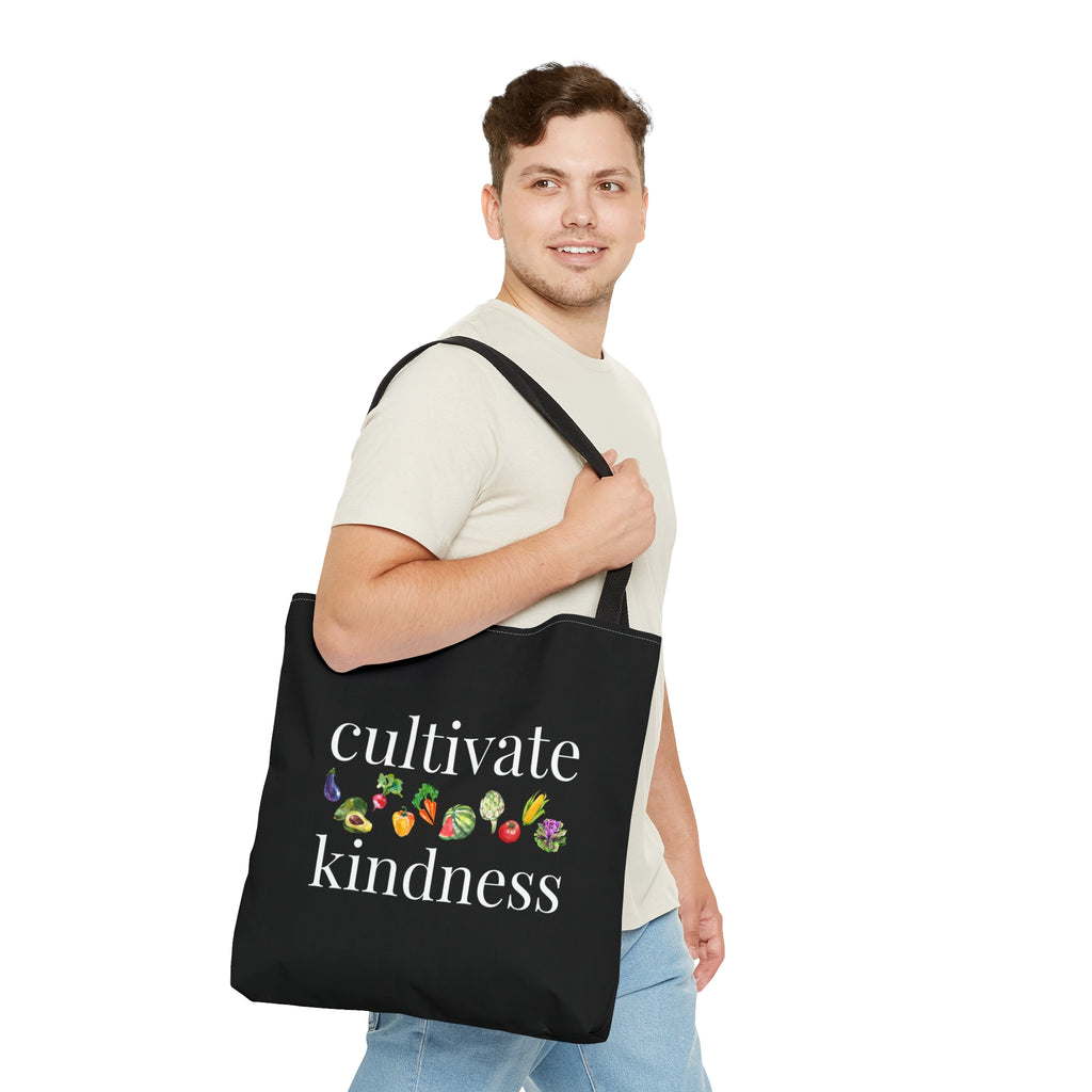 cultivate kindness Large "Black" Tote Bag