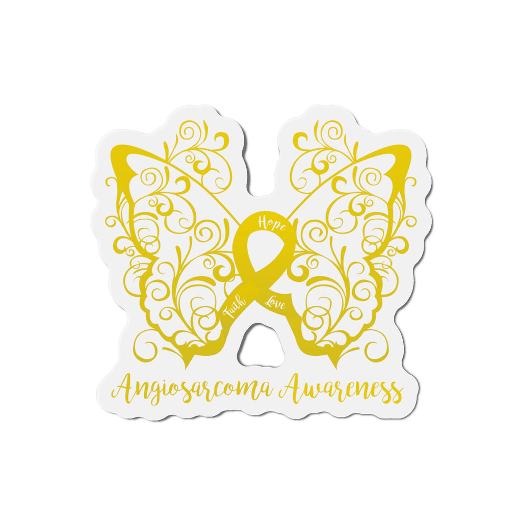 Angiosarcoma Awareness Filigree Butterfly Flexible Vehicle Magnet