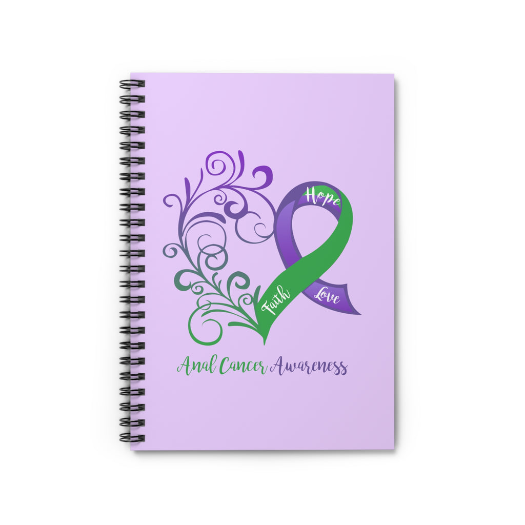 Anal Cancer Awareness Heart Spiral Journal - Ruled Line (Lavender)