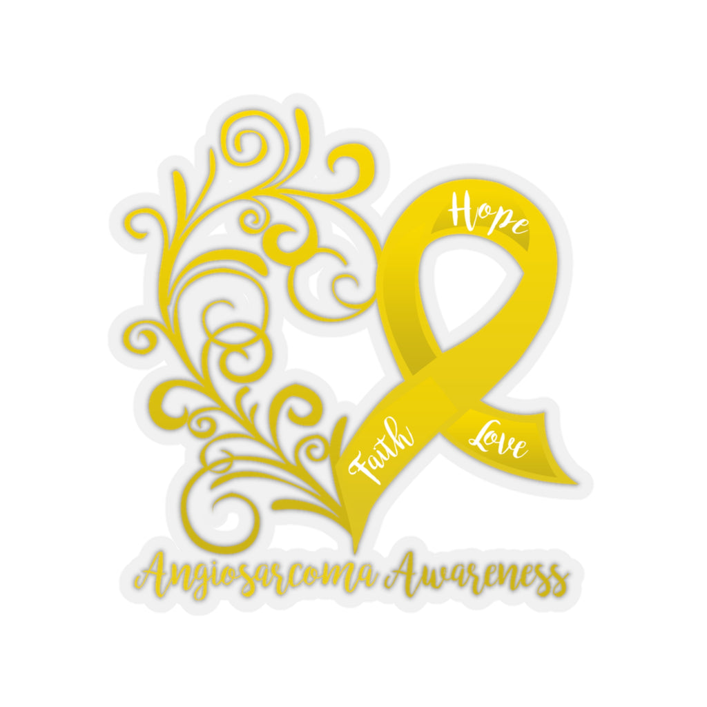 Angiosarcoma Awareness Heart Sticker (3 x 3)