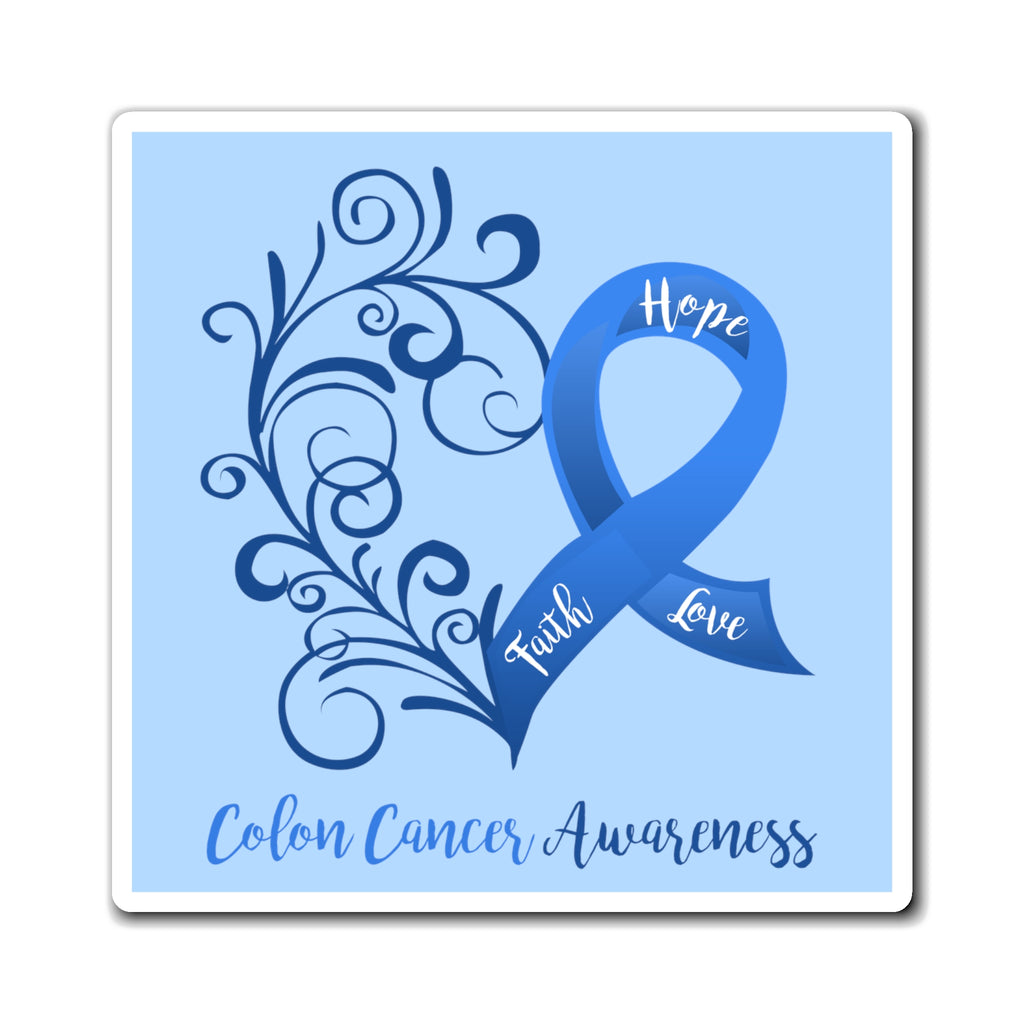 Colon Cancer Awareness Magnet (Light Blue Background) (3 Sizes Available)