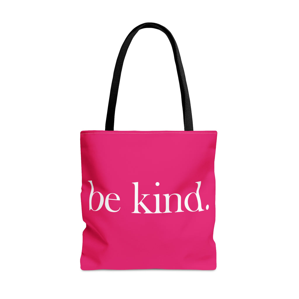 be kind. Large Raspberry Tote Bag