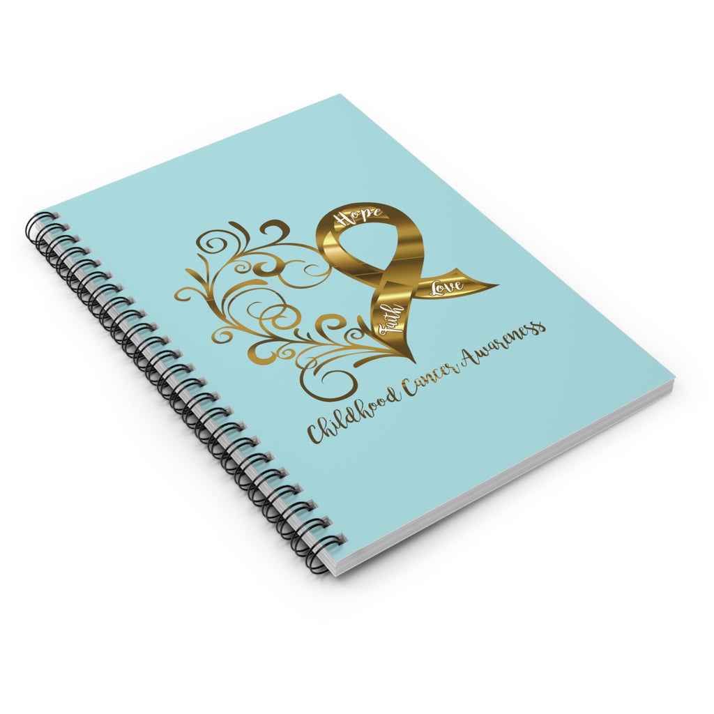 Childhood Cancer Awareness Heart Spiral Journal - Ruled Line