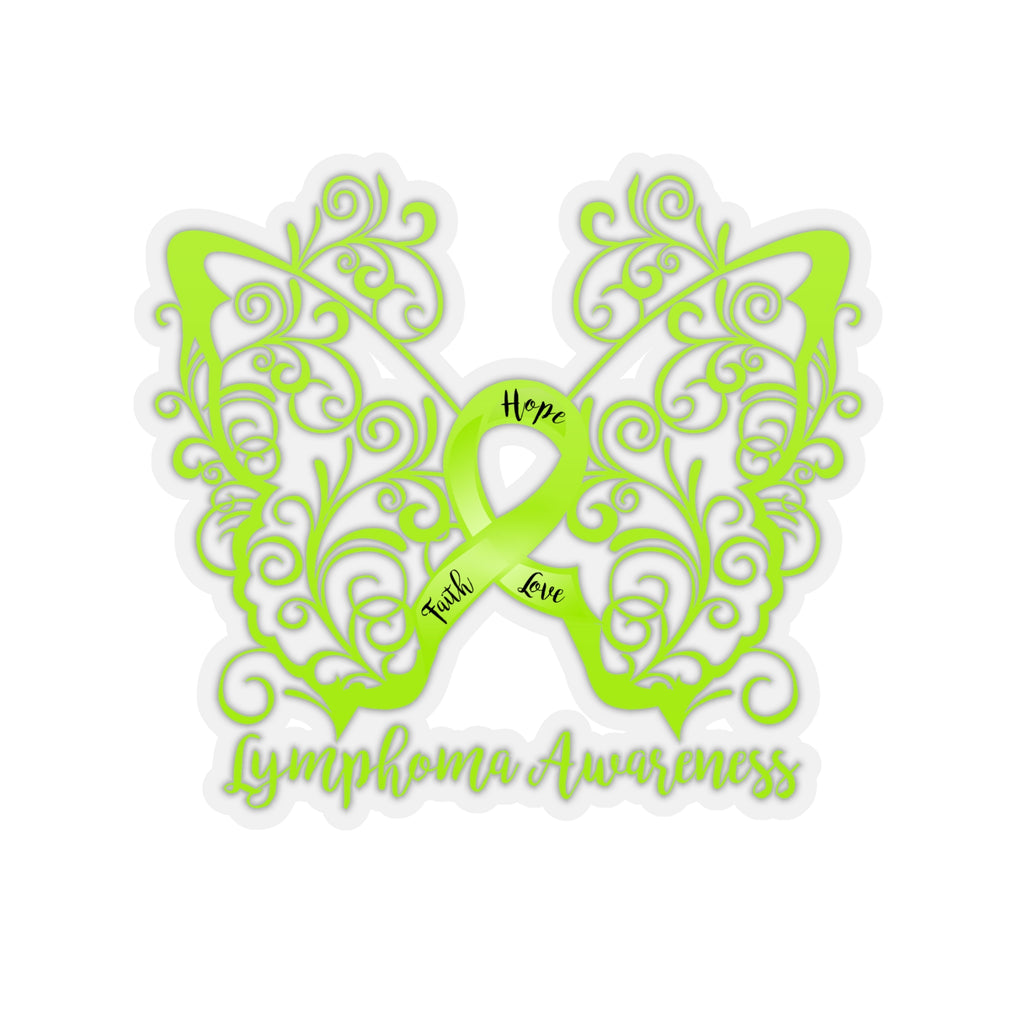 Lymphoma Awareness Filigree Butterfly Car Sticker (6 x 6)