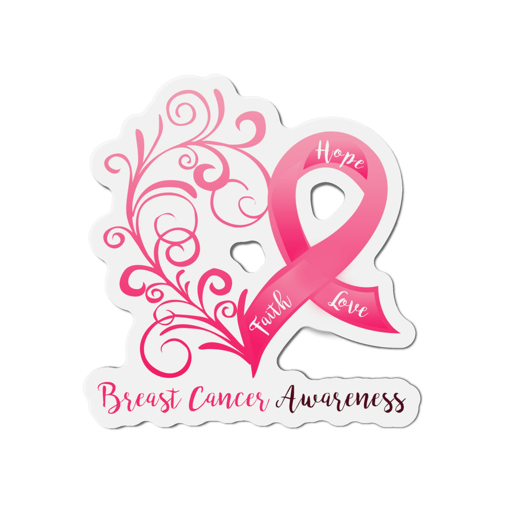 Breast Cancer Awareness Heart Flexible Magnet (6x6)