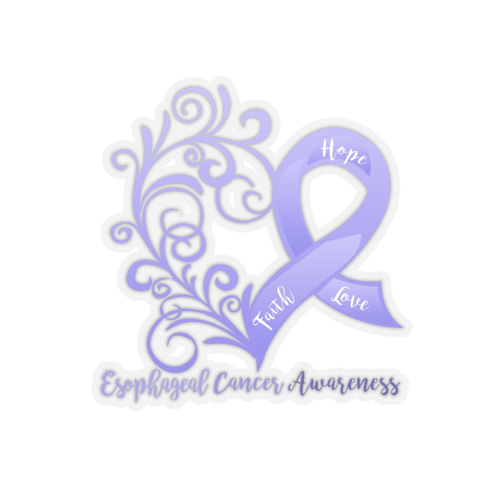 Esophageal Cancer Awareness Heart Car Sticker (6x6)