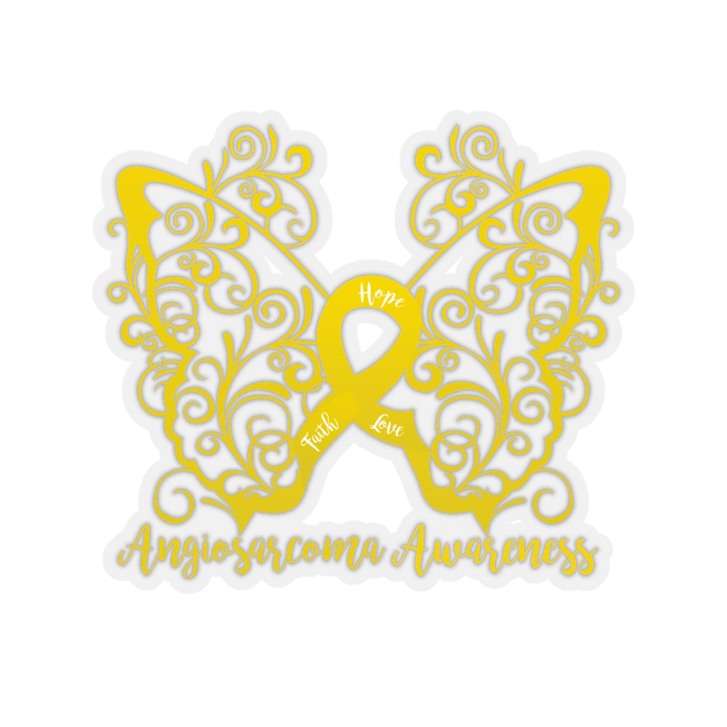 Angiosarcoma Filigree Butterfly Sticker (3 x 3)