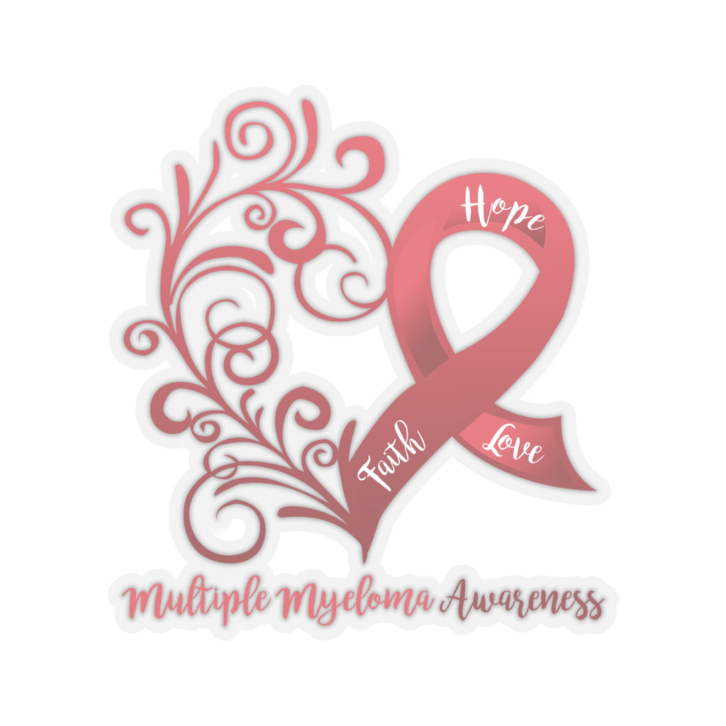 Multiple Myeloma Awareness Heart Car Sticker (6x6)
