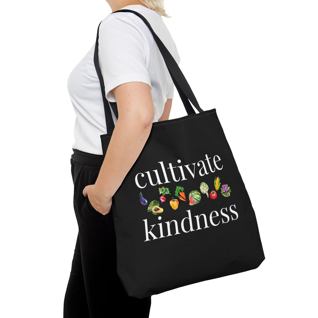 cultivate kindness Large "Black" Tote Bag