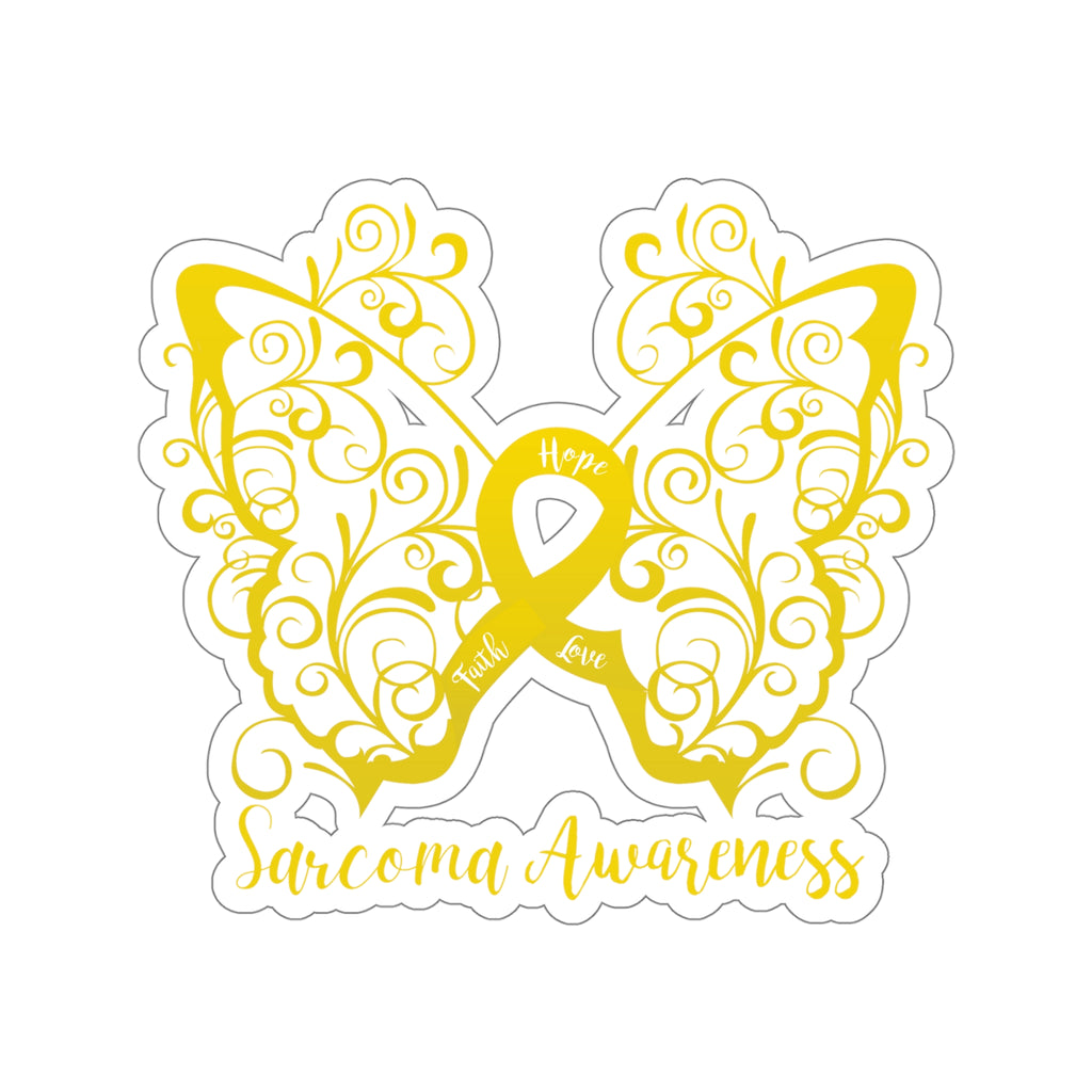 Sarcoma Awareness Filigree Butterfly Car Sticker (6 x 6)