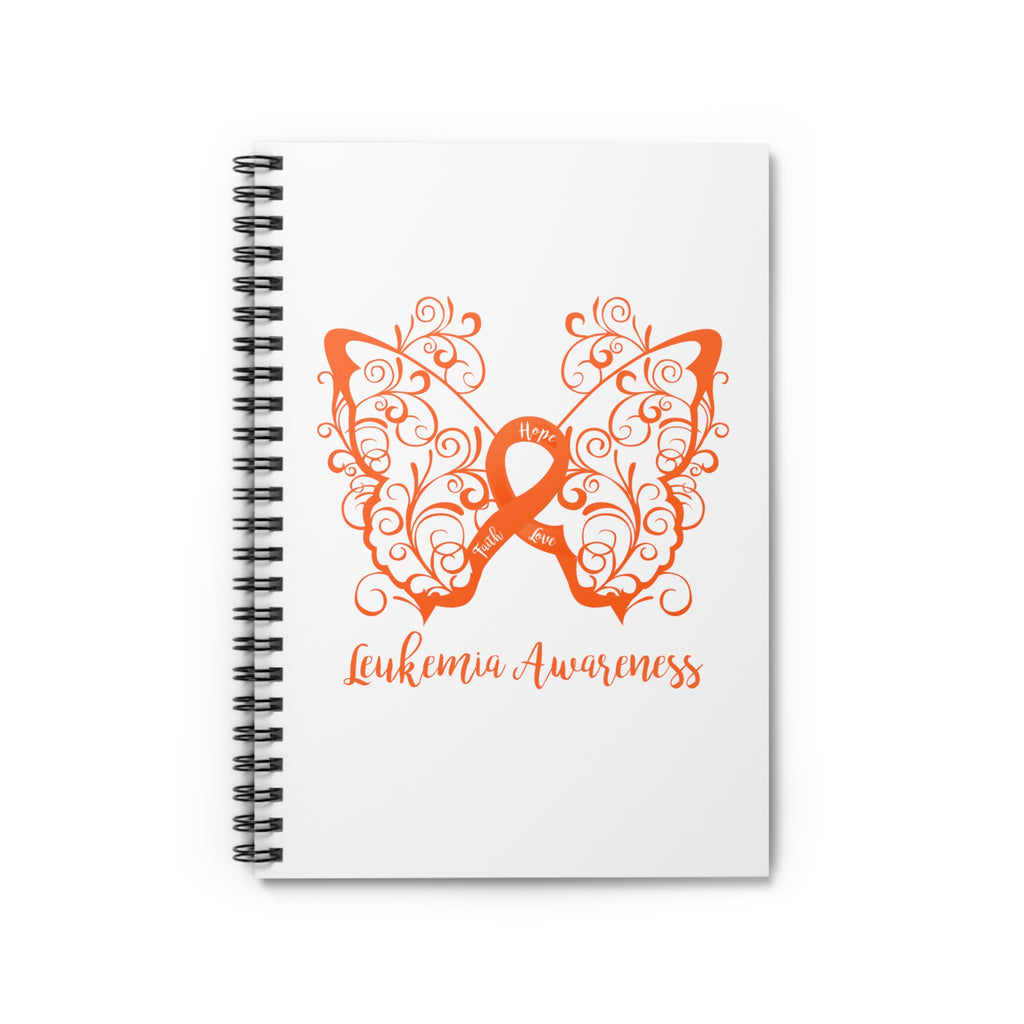 Leukemia Awareness Filigree Butterfly Spiral Journal - Ruled Line