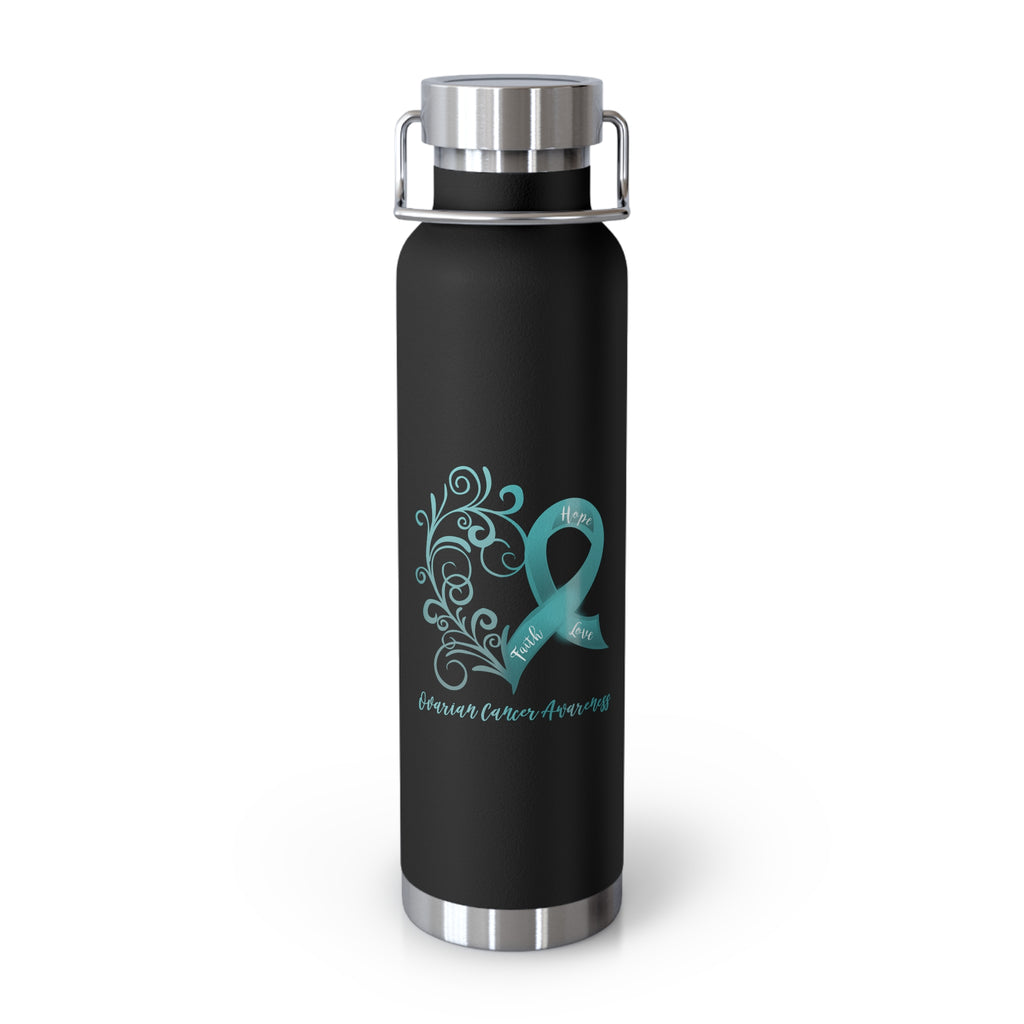 Ovarian Cancer Awareness Heart Copper Vacuum Insulated Bottle, 22oz