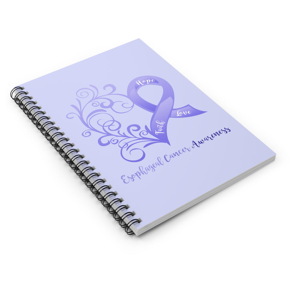 Esophageal Cancer Awareness "Periwinkle Blue" Spiral Journal - Ruled Line