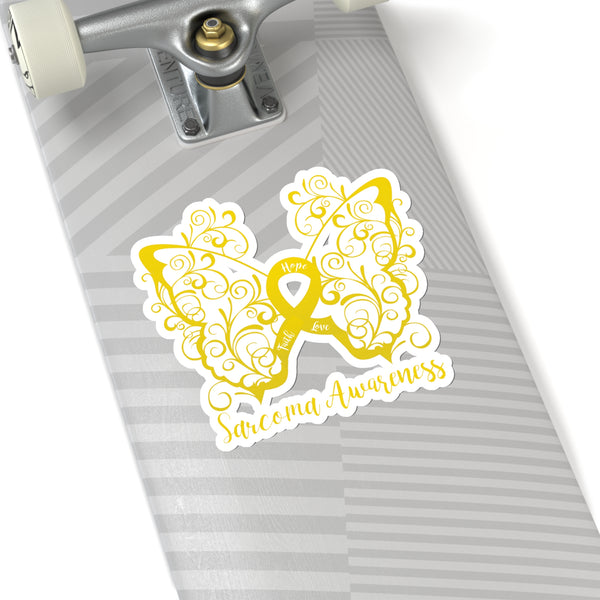 Sarcoma Awareness Filigree Butterfly Car Sticker (6 x 6) – Faith Hope ...