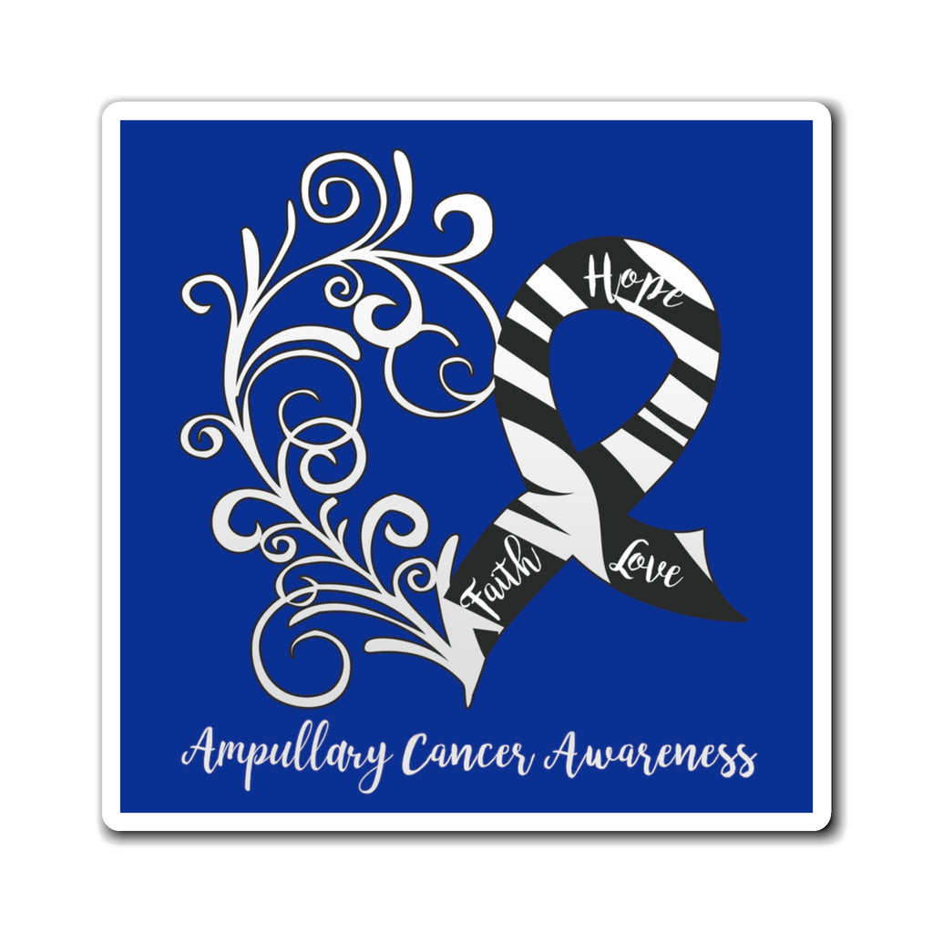Ampullary Cancer Awareness Heart "Dark Blue" Magnet (3 Sizes Available)