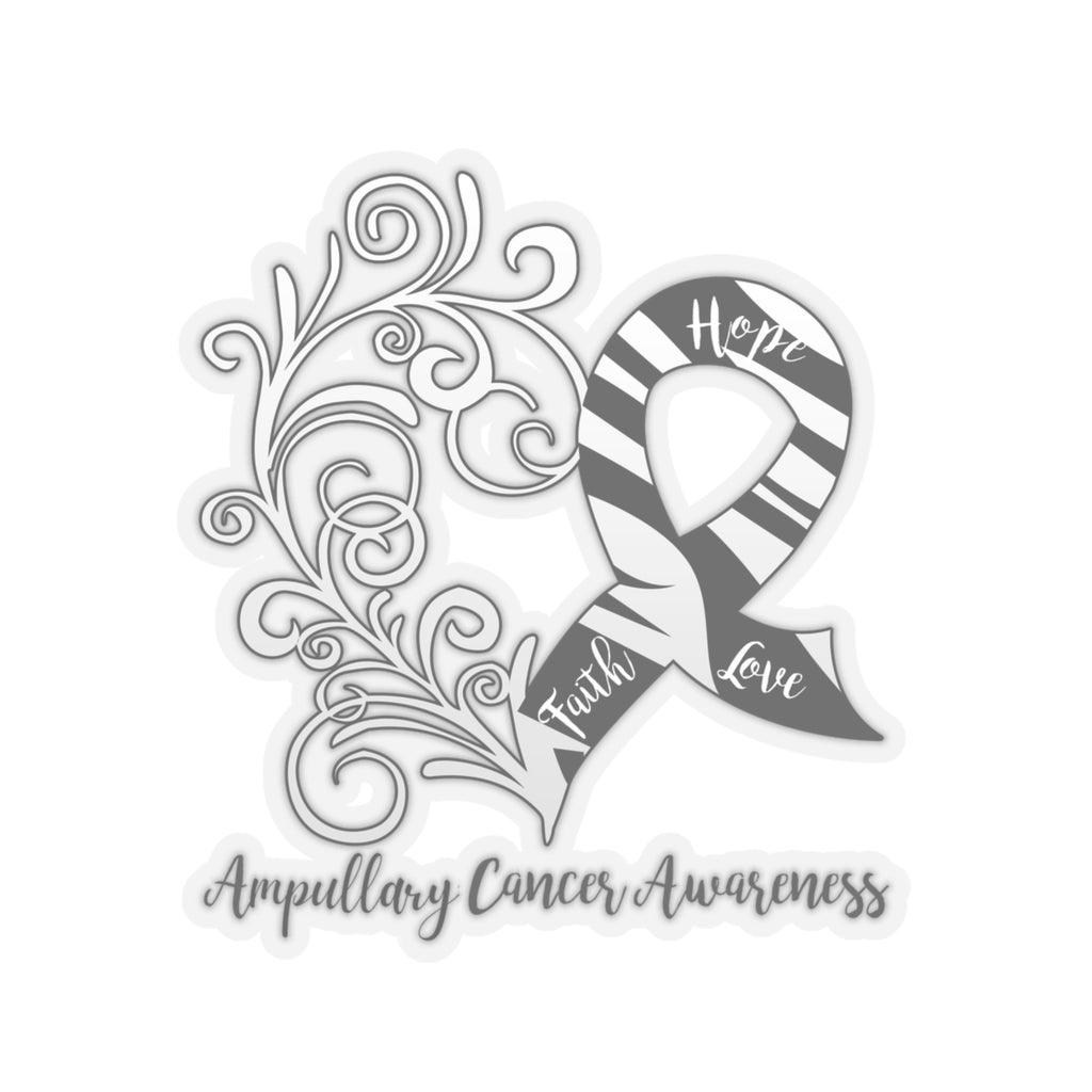 Ampullary Cancer Awareness Heart Sticker (3x3)
