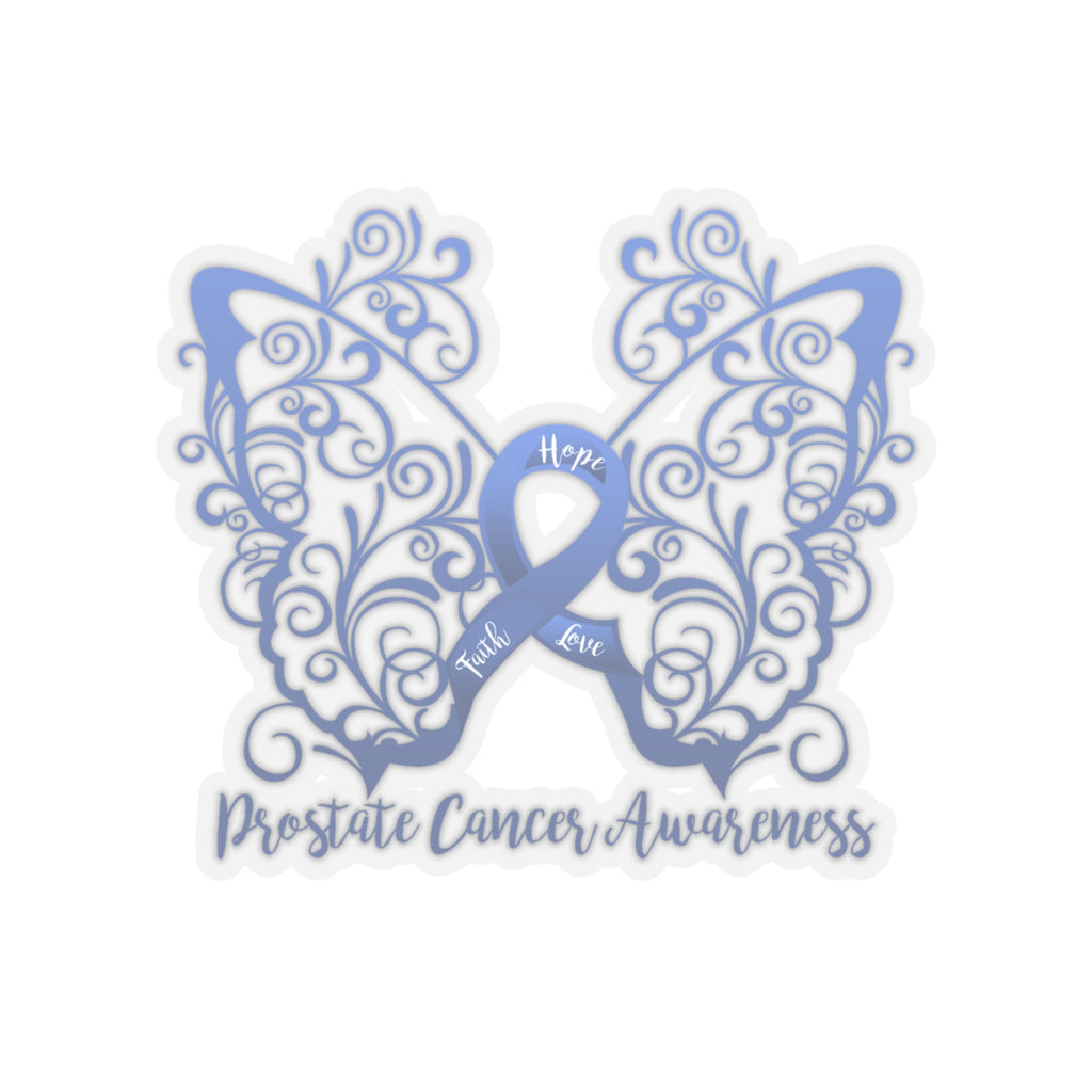 Prostate Cancer Awareness Filigree Butterfly Sticker (3 x 3)