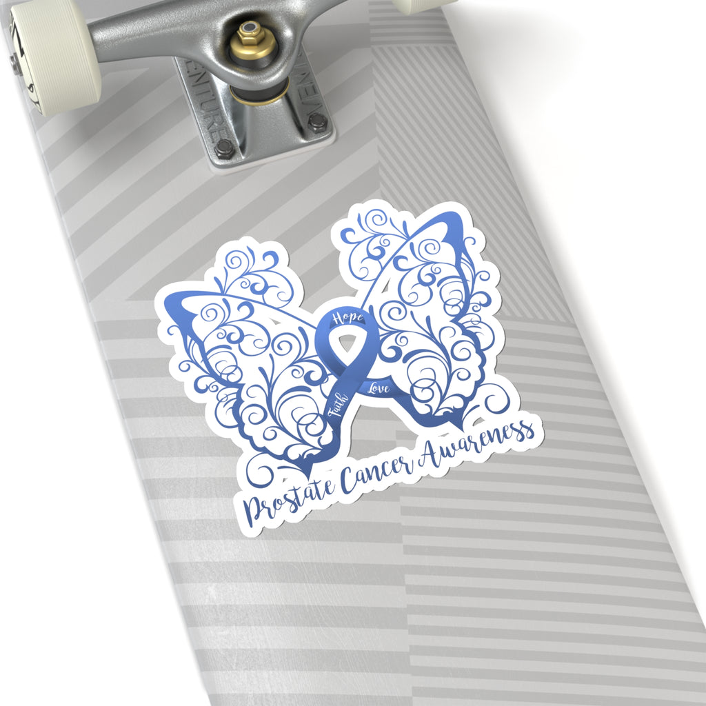 Prostate Cancer Awareness Filigree Butterfly Car Sticker (6 x 6)