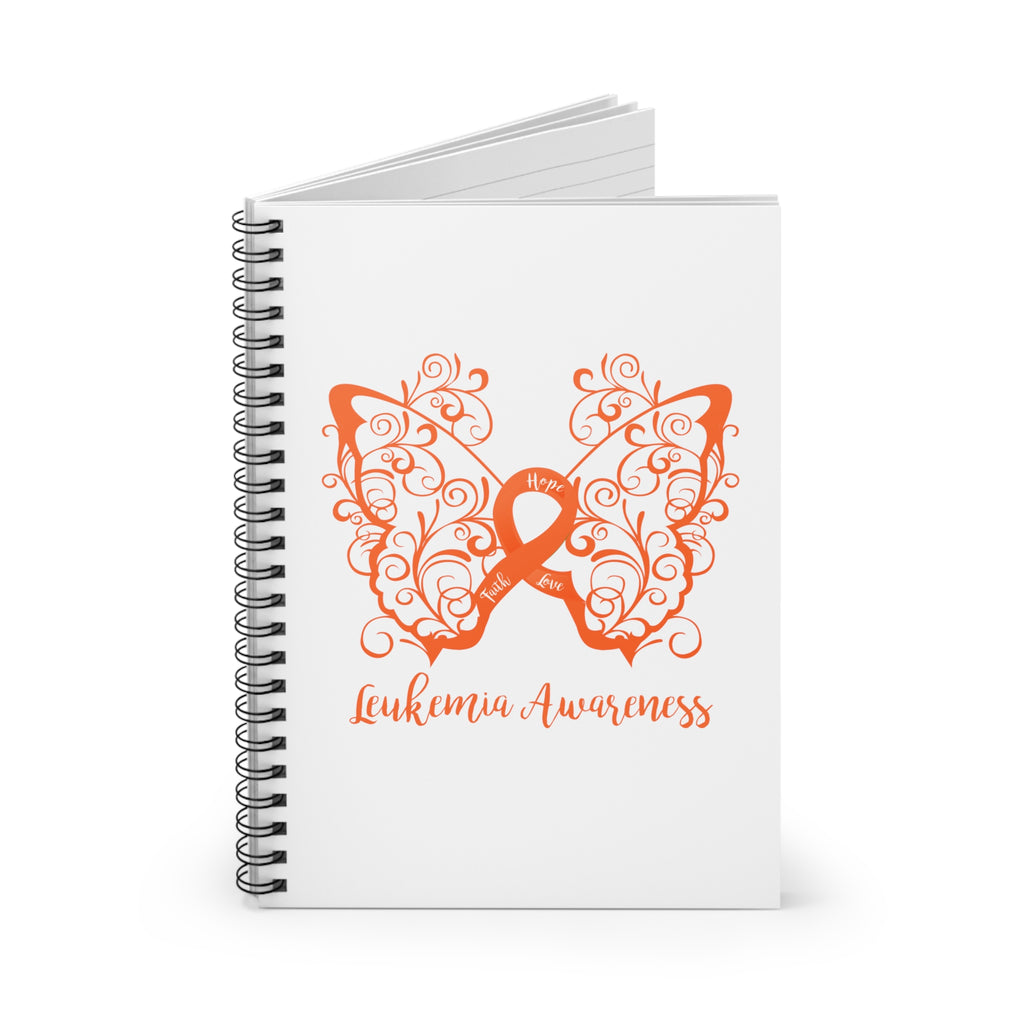 Leukemia Awareness Filigree Butterfly Spiral Journal - Ruled Line