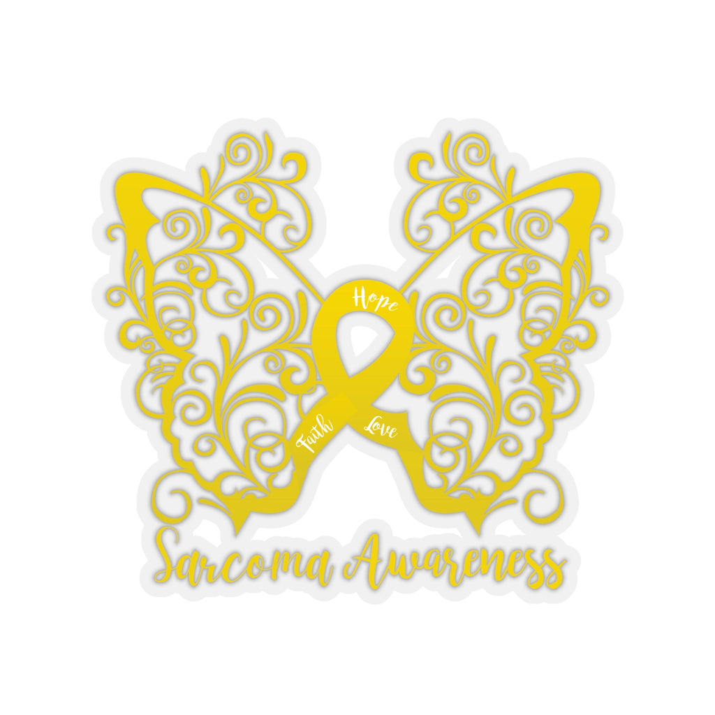 Sarcoma Awareness Filigree Butterfly Car Sticker (6 x 6)