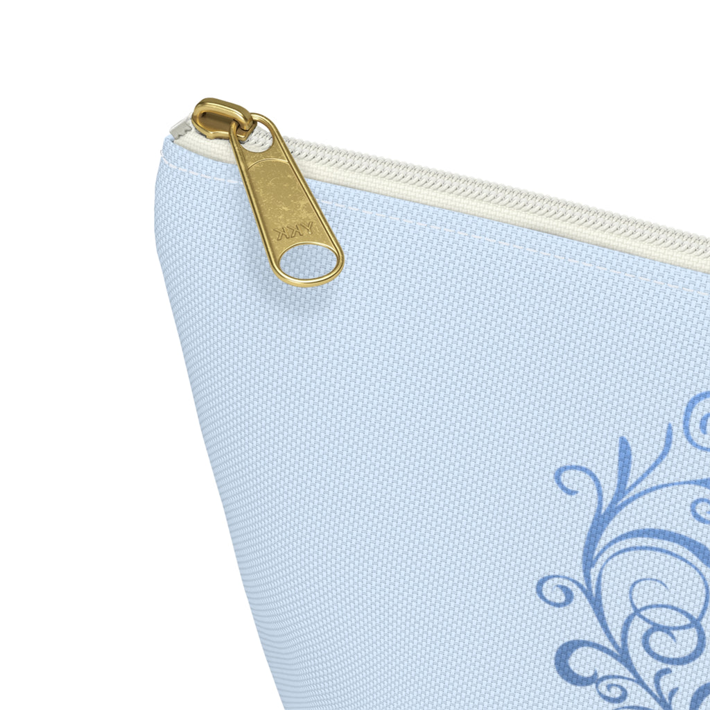 Prostate Cancer Awareness Heart Small "Light Blue" T-Bottom Accessory Pouch (Dual-Sided Design)