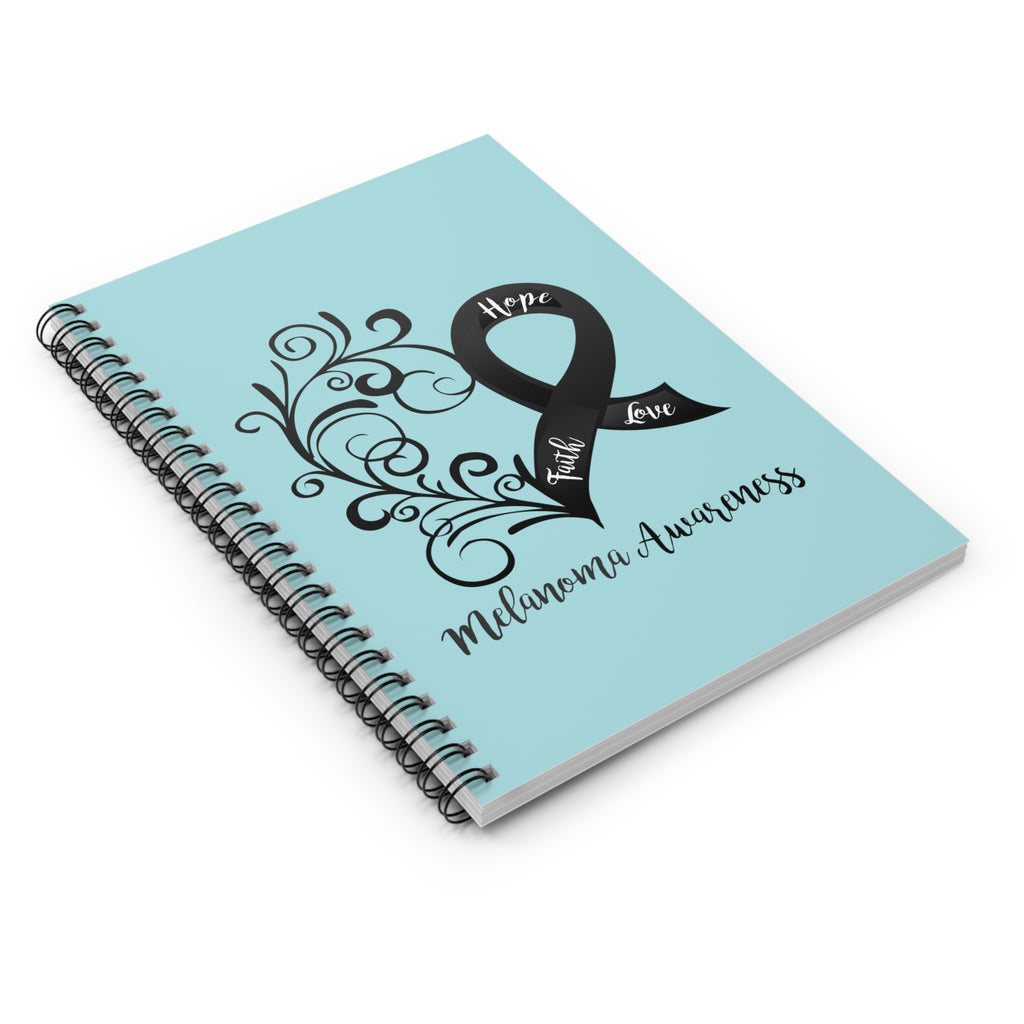 Melanoma Awareness Heart Spiral Journal - Ruled Line