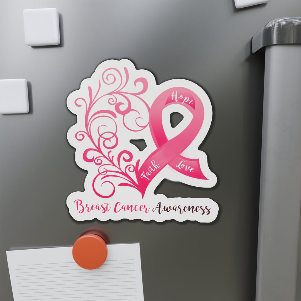 Breast Cancer Awareness Heart Flexible Magnet (6x6)