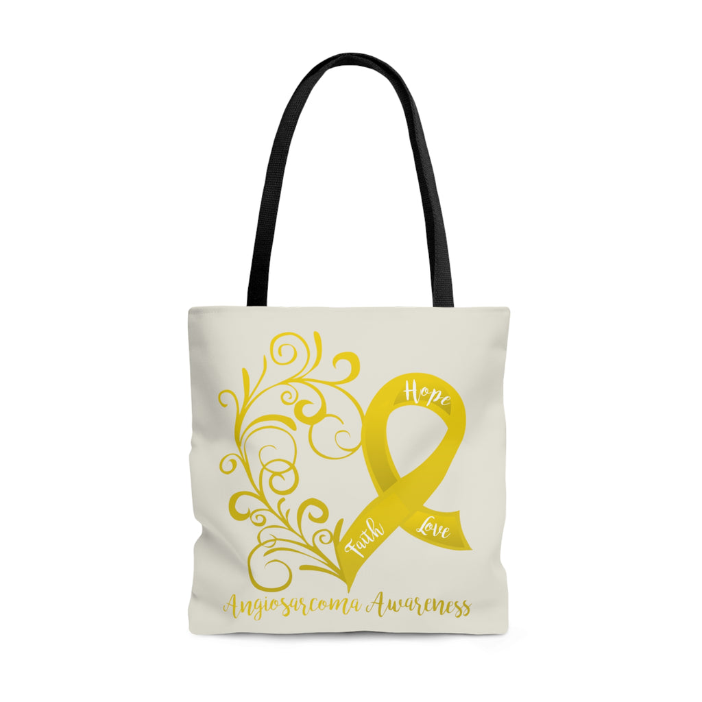Angiosarcoma Awareness Heart "Natural" Tote Bag (Dual-Sided Design)