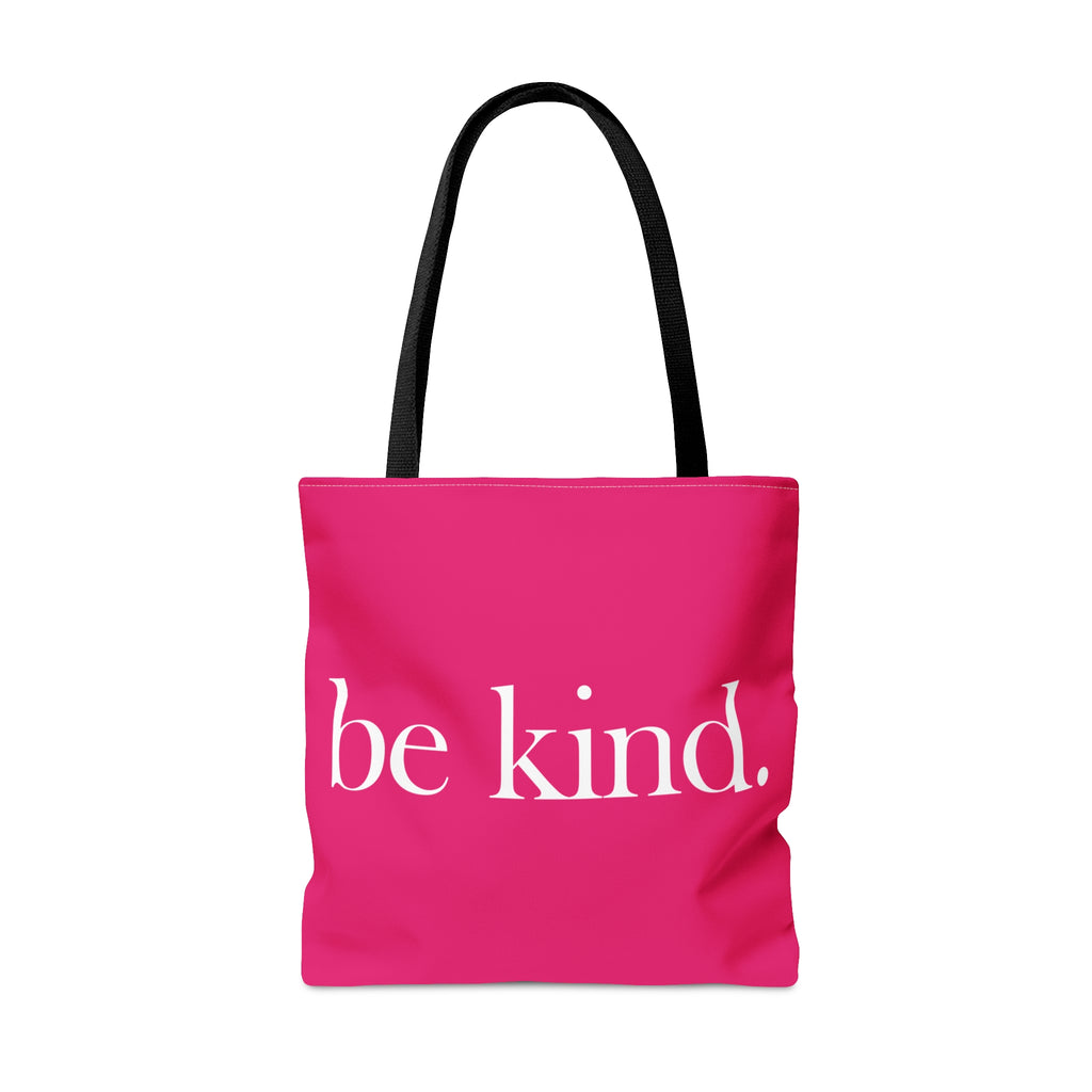 be kind. Large Raspberry Tote Bag